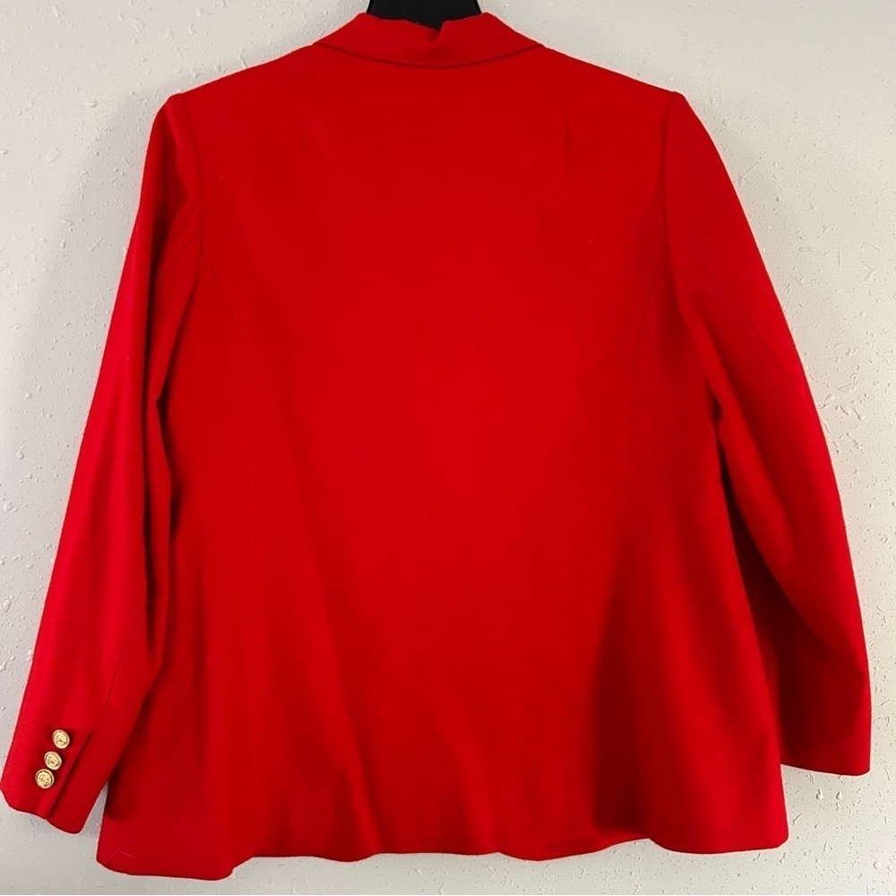Pendleton Virgin Wool Red Blazer Jacket Holiday C… - image 4